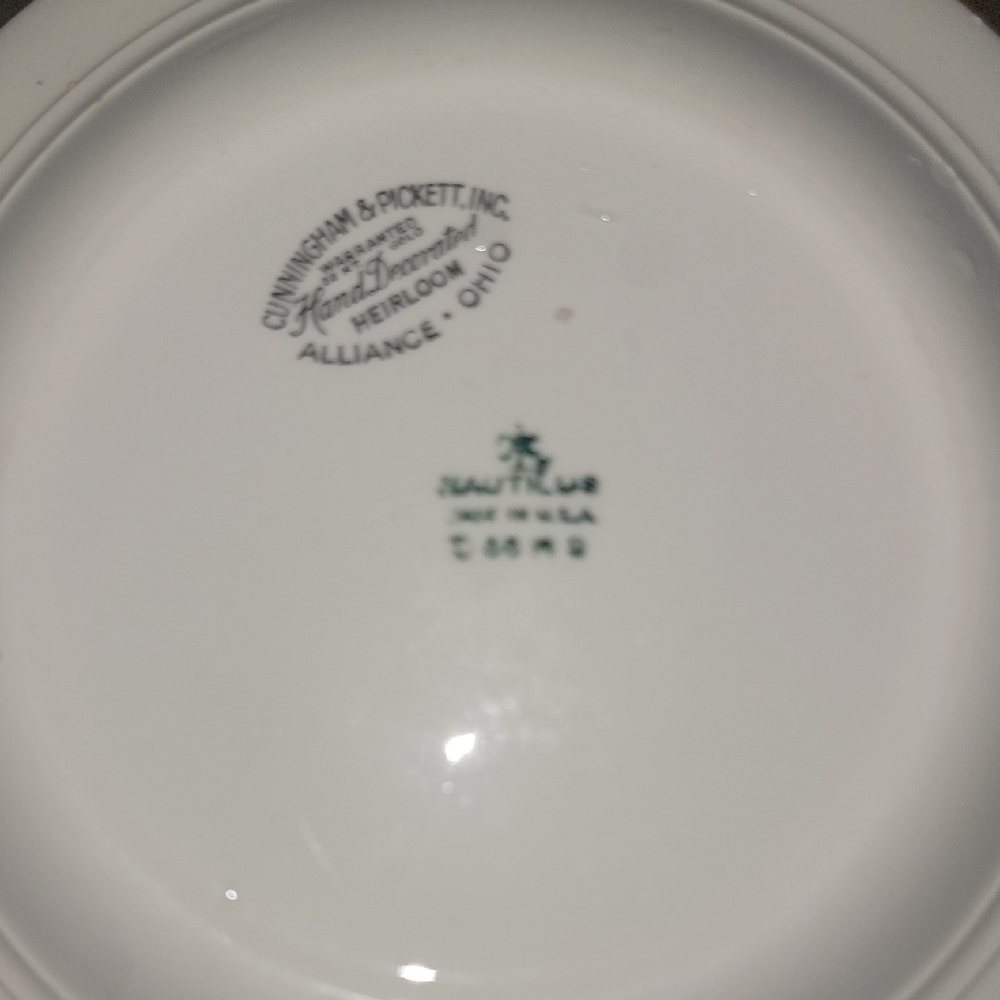 Floral Pattern Dinner Plates - Cream - Picture 2 of 6